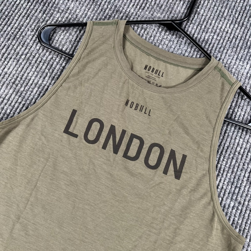 NoBull Cropped Tank Top Shirt Womens Small Green London CrossFit Gym Workout‎